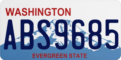 WA license plate ABS9685