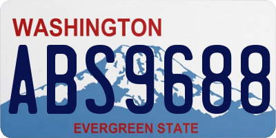 WA license plate ABS9688