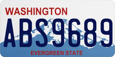 WA license plate ABS9689