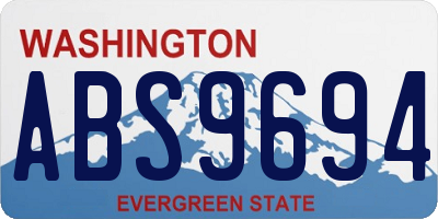 WA license plate ABS9694