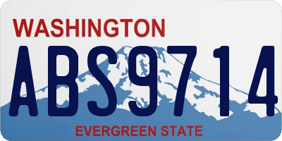 WA license plate ABS9714