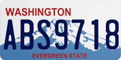 WA license plate ABS9718