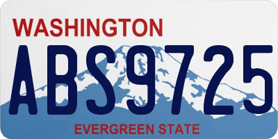 WA license plate ABS9725