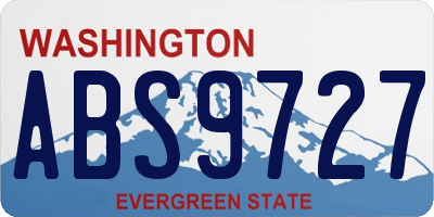 WA license plate ABS9727