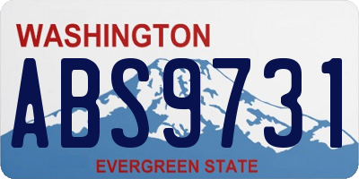 WA license plate ABS9731