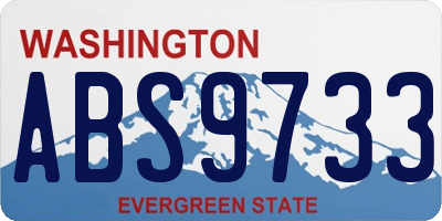 WA license plate ABS9733