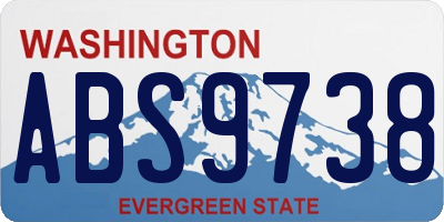 WA license plate ABS9738