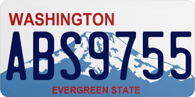 WA license plate ABS9755