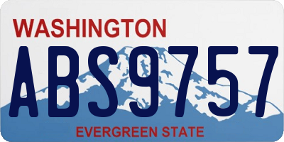 WA license plate ABS9757