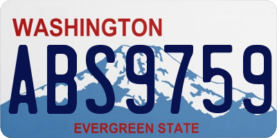 WA license plate ABS9759
