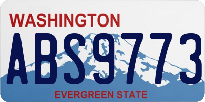 WA license plate ABS9773