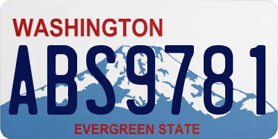 WA license plate ABS9781