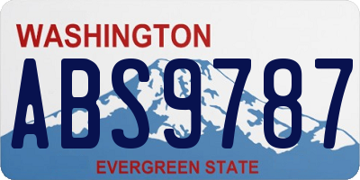 WA license plate ABS9787