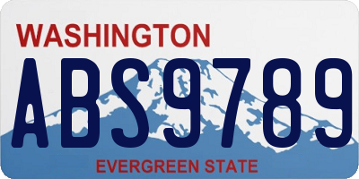 WA license plate ABS9789