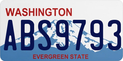 WA license plate ABS9793