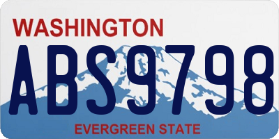 WA license plate ABS9798