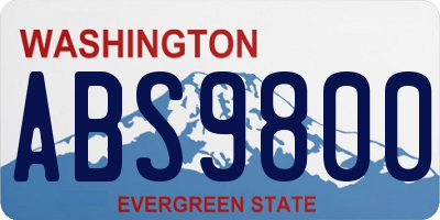 WA license plate ABS9800
