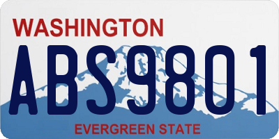 WA license plate ABS9801
