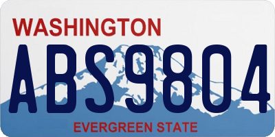 WA license plate ABS9804