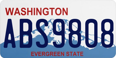 WA license plate ABS9808