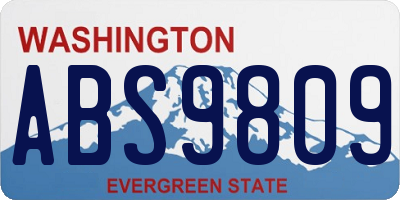 WA license plate ABS9809
