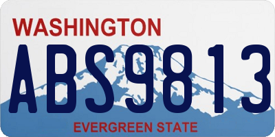 WA license plate ABS9813