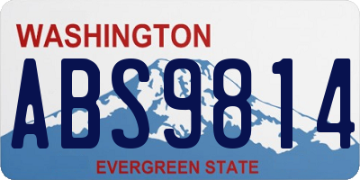 WA license plate ABS9814