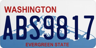 WA license plate ABS9817