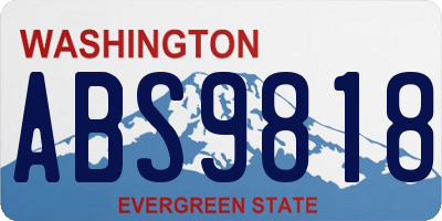 WA license plate ABS9818
