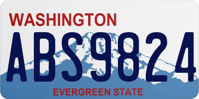 WA license plate ABS9824