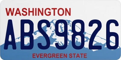 WA license plate ABS9826