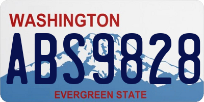 WA license plate ABS9828