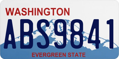 WA license plate ABS9841