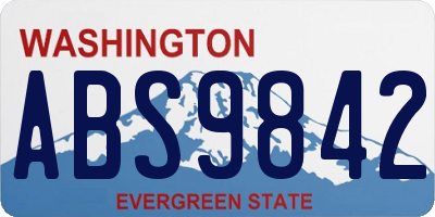 WA license plate ABS9842
