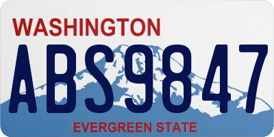 WA license plate ABS9847