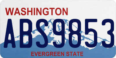 WA license plate ABS9853