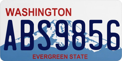 WA license plate ABS9856