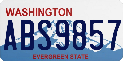 WA license plate ABS9857