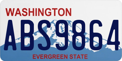WA license plate ABS9864