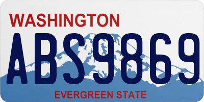 WA license plate ABS9869