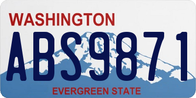 WA license plate ABS9871