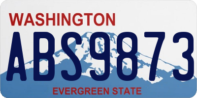 WA license plate ABS9873