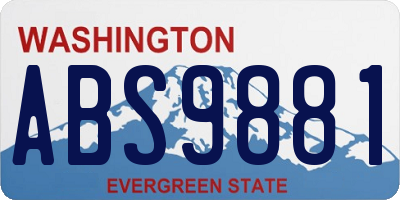 WA license plate ABS9881