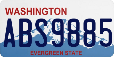 WA license plate ABS9885
