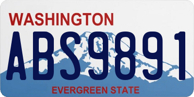 WA license plate ABS9891