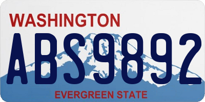 WA license plate ABS9892