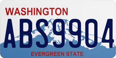 WA license plate ABS9904