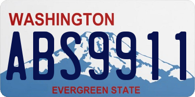 WA license plate ABS9911