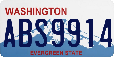 WA license plate ABS9914