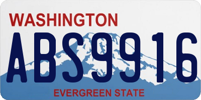 WA license plate ABS9916